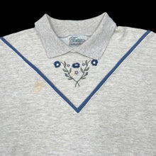 Load image into Gallery viewer, Vintage 90’s TRADITION COUNTRY COLLECTION Embroidered Floral Flower Collared Sweatshirt