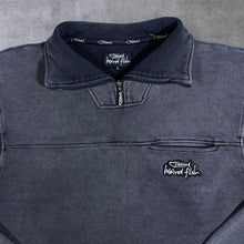 Load image into Gallery viewer, Early 00's Weird Fish Embroidered Logo Faded Grey-Black 1/4 Zip Pullover Sweatshirt