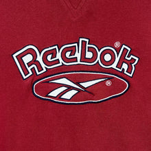 Load image into Gallery viewer, Vintage 90's REEBOK Embroidered Big Logo Spellout Red Crewneck Sweatshirt