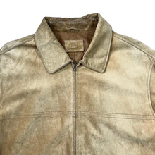 Load image into Gallery viewer, BLUE HARBOUR Marks & Spencer Classic Real Genuine Tan Suede Leather Bomber Jacket