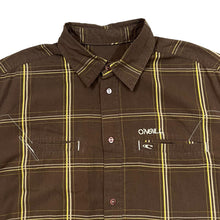 Load image into Gallery viewer, Early 00's O'NEILL Embroidered Mini Logo Plaid Check Surfer Skater Short Sleeve Cotton Shirt
