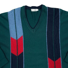 Load image into Gallery viewer, Vintage ROBERTO CARLO Grandad Colour Block Acrylic Wool Knit V-Neck Sweater Jumper