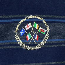 Load image into Gallery viewer, COTTON TRADERS Six Nations Rugby Embroidered Multi Striped Long Sleeve Polo Shirt