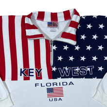 Load image into Gallery viewer, Vintage 90's KEY WEST FLORIDA "USA" Flag Souvenir Graphic 1/4 Zip Pullover Sweatshirt