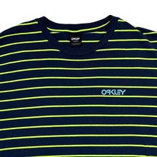 Load image into Gallery viewer, Oakley "Custom Fit" Mini Logo Graphic Striped Short Sleeve Cotton T-Shirt