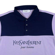 Load image into Gallery viewer, Early 00's YSL YVES SAINT LAURENT Spellout Graphic Colour Block Short Sleeve Polo Shirt