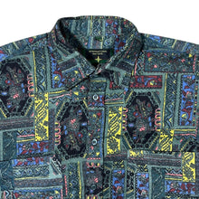 Load image into Gallery viewer, Vintage International Waters Crazy Abstract Patterned Green Long Sleeve Flannel Shirt