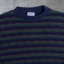 Load image into Gallery viewer, Vintage BHS Nines Abstract Grandad 3-D Patterned Acrylic Wool Knit Sweater Jumper