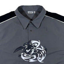 Load image into Gallery viewer, Early 00's Identic Y2K Gothic Tribal Dragon Graphic Polyester Short Sleeve Shirt