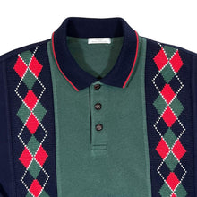 Load image into Gallery viewer, Vintage ST MICHAEL Marks & Spencer Golf Argyle Check Colour Block Collared Sweatshirt