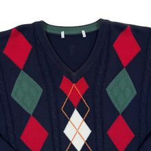 Load image into Gallery viewer, Vintage ST MICHAEL Marks & Spencer Argyle Check Golf Sweater Jumper