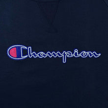 Load image into Gallery viewer, Champion Classic Embroidered Logo Spellout Navy Blue Crewneck Sweatshirt