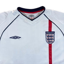 Load image into Gallery viewer, Early 00's UMBRO ENGLAND 2001-2003 Embroidered White Home Football Shirt