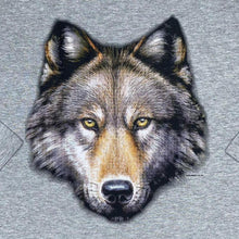 Load image into Gallery viewer, Vintage Wildside Wolf Portrait Animal Wildlife Graphic Long Sleeve Grey T-Shirt