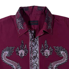 Load image into Gallery viewer, Early 00's For Man Of Action Gothic Y2K Traditional Dragon Graphic Short Sleeve Shirt