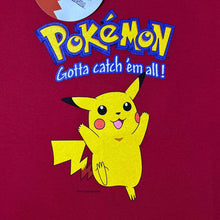 Load image into Gallery viewer, Vintage Nintendo Pokemon (1999) “Gotta Catch ‘Em All!” Pikachu Anime Red T-Shirt