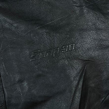 Load image into Gallery viewer, Vintage 90's SNAP-ON Mini Logo Genuine Real Heavy Black Leather Bomber Jacket