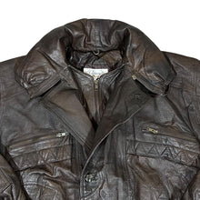 Load image into Gallery viewer, Vintage 90's CLASSIC Genuine Real Brown Leather Zip Bomber Jacket