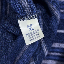 Load image into Gallery viewer, Vintage 90's Casual Club Blue Mix Striped Acrylic Blend Knit Sweater Jumper