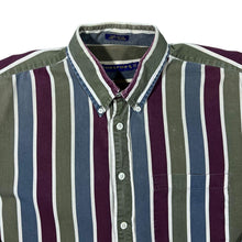 Load image into Gallery viewer, Vintage Norsport Multi Colour Block Striped Cotton Long Sleeve Button-Up Shirt