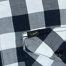 Load image into Gallery viewer, LEE "Slim Fit" Classic Black White Grey Plaid Check Popper Button Long Sleeve Shirt