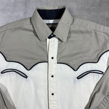 Load image into Gallery viewer, Vintage 90's Panhandle Slim Cowboy Western Beige Cream Popper Long Sleeve Shirt