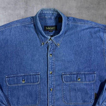Load image into Gallery viewer, Vintage 90's Timberland Weathergear Classic Blue Denim Long Sleeve Button-Up Shirt