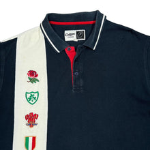 Load image into Gallery viewer, Cotton Traders SIX NATIONS RUGBY Embroidered Logo Colour Block Polo Shirt