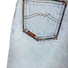 Load image into Gallery viewer, Vintage JORDACHE Light Blue Denim Y2K Patterned Trim Mini Skirt