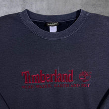 Load image into Gallery viewer, Vintage Timberland Weathergear Embroidered Logo Spellout Grey Crewneck Sweatshirt