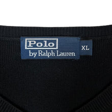 Load image into Gallery viewer, POLO RALPH LAUREN Classic Embroidered Mini Logo V-Neck Black Knit Sweater Jumper