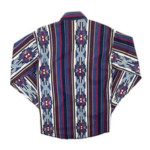 Load image into Gallery viewer, Vintage Wrangler Western Shirts Cowboy Aztec Patterned Popper Long Sleeve Shirt