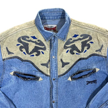 Load image into Gallery viewer, Vintage 90's STOCKERPOINT Western Cowboy Style Long Sleeve Blue Denim Shirt