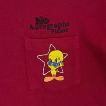 Load image into Gallery viewer, Vintage Looney Tunes (2000) "No Autographs Please" Tweety Bird Embroidered Pocket T-Shirt