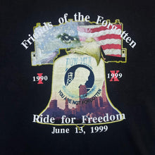 Load image into Gallery viewer, Vintage RIDE FOR FREEDOM (1991) Biker Military Graphic Black Single Stitch T-Shirt