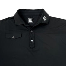 Load image into Gallery viewer, FOOTJOY Athletic Fit Black Golf Sports Polyester Spandex Short Sleeve Polo Shirt