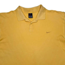 Load image into Gallery viewer, Vintage 90’s Nike Essential Embroidered Mini Swoosh Logo Yellow Polo Shirt Top