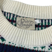 Load image into Gallery viewer, Vintage 90’s SHARP IMAGE Grandad Crazy Patterned Acrylic Knit Sweater Jumper