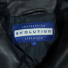 Load image into Gallery viewer, Early 00's EVOLUTION Leatherlike Classic Black Faux Leather Effect Zip Bomber Jacket