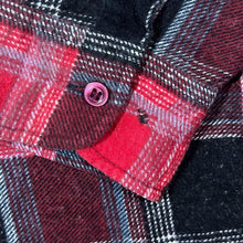 Load image into Gallery viewer, Vintage Shuntong Red Black Blue Plaid Check Long Sleeve Cotton Flannel Shirt