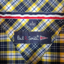 Load image into Gallery viewer, PAUL SMITH Black Yellow Plaid Check Cotton Long Sleeve Shirt