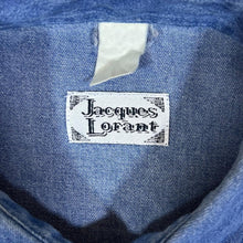 Load image into Gallery viewer, Vintage 90's JACQUES LORANT Faux Leather Panel Western Cowboy Long Sleeve Blue Denim Shirt