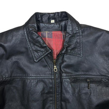 Load image into Gallery viewer, Vintage 90's Classic Basic Genuine Real Black Leather Zip Bomber Jacket