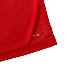 Load image into Gallery viewer, Adidas Classic Three Stripe Mini Spellout Polyester Red Short Sleeve T-Shirt