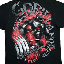Load image into Gallery viewer, GORILLA POWER Gothic Weightlifting Bodybuilding Logo Spellout Graphic T-Shirt