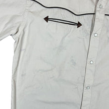 Load image into Gallery viewer, ATLAS FOR MEN Cowboy Western Pearl Snap Popper Cream Long Sleeve Shirt