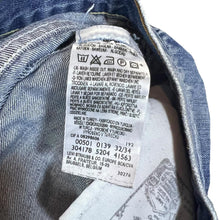 Load image into Gallery viewer, LEVI'S 501 Classic Blue Denim Straight Leg Distressed Jeans
