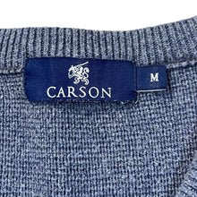 Load image into Gallery viewer, Early 00's CARSON Classic Grandad Patterned Acrylic Cotton Knit V-Neck Sweater Jumper