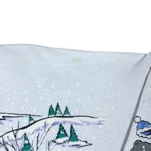 Load image into Gallery viewer, Vintage 90's Teddy Bear Cartoon Snow Scene All-Over Print Graphic Sweatshirt