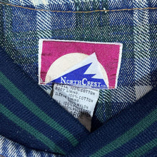 Load image into Gallery viewer, Vintage 90's NORTH CREST Blue Denim Contrast Green Sleeve Padded Bomber Varsity Jacket